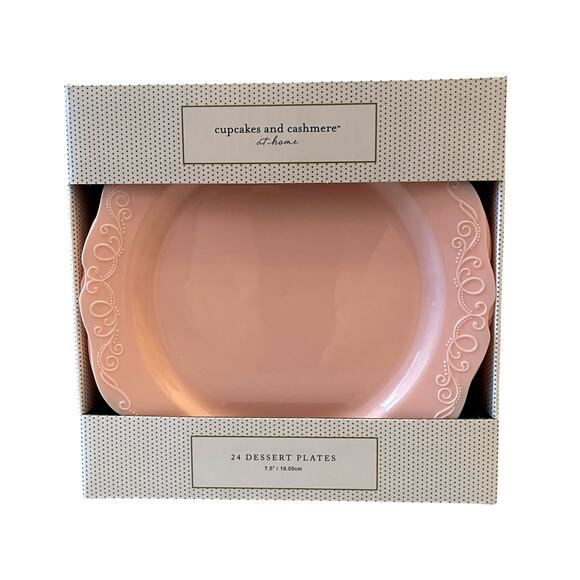 36pc Cupcakes & Cashmere Pink Disposable Dinner and Dessert Plate Set NEW - Picture 4 of 11